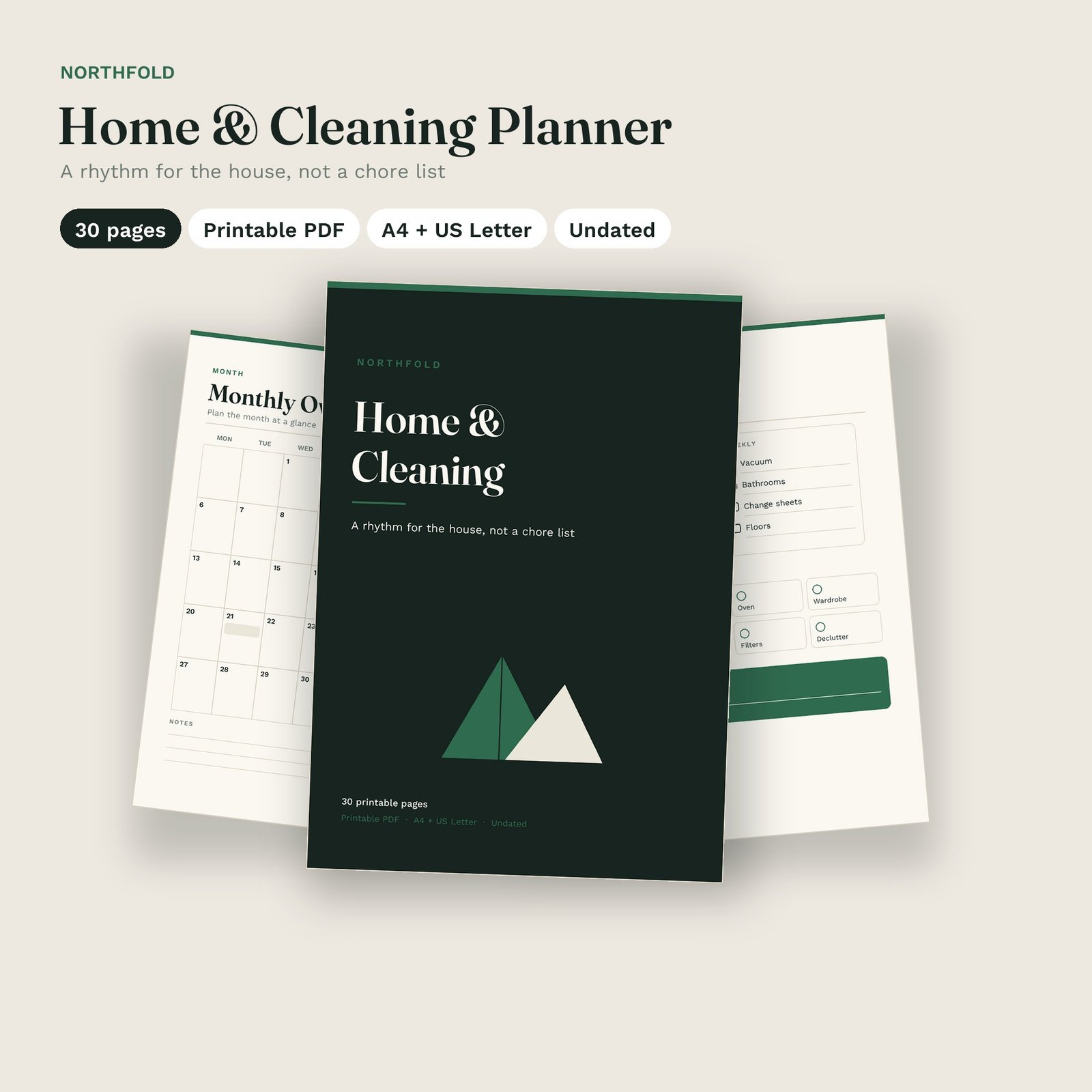 Home & Cleaning Planner printable planner cover