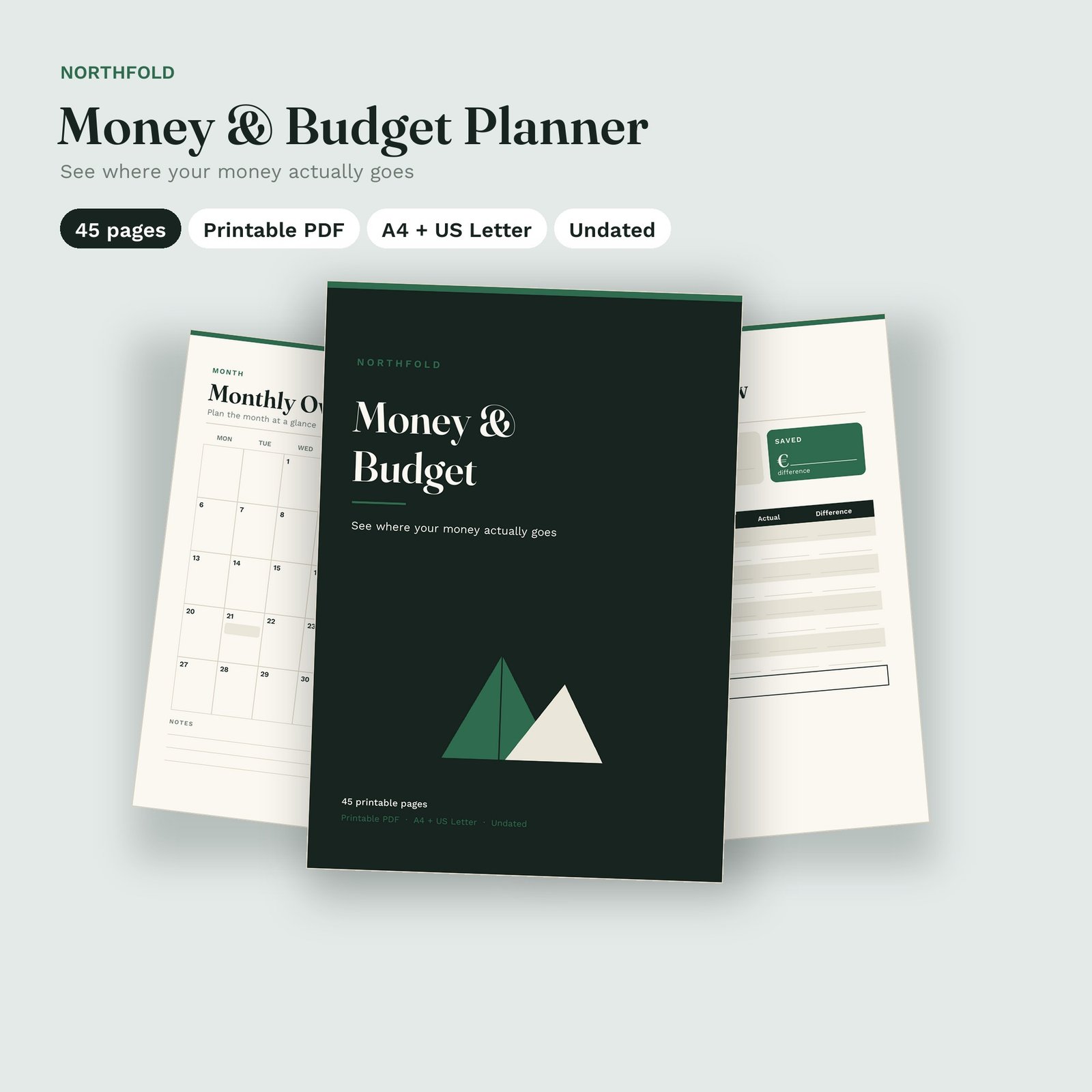 Money & Budget Planner printable planner cover