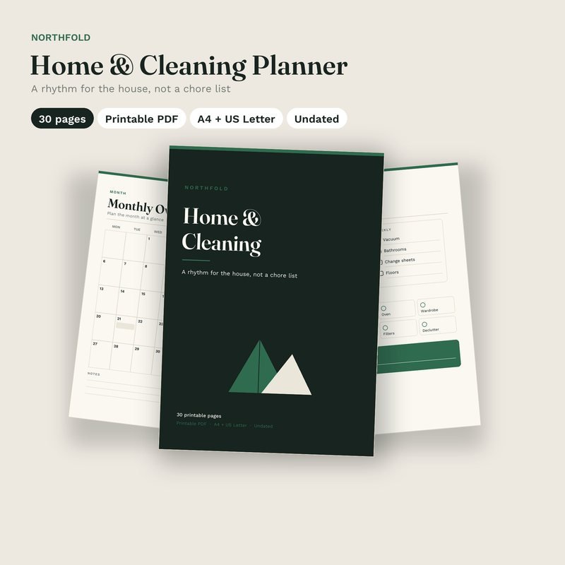 Home & Cleaning Planner printable planner cover